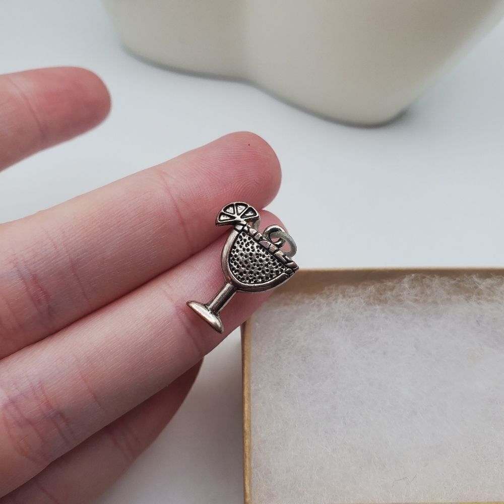 Sterling‎ silver stamped margarita girls night memories necklace pendant